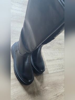 New York & Company Black Tall Chelsea-Style Rain Boots